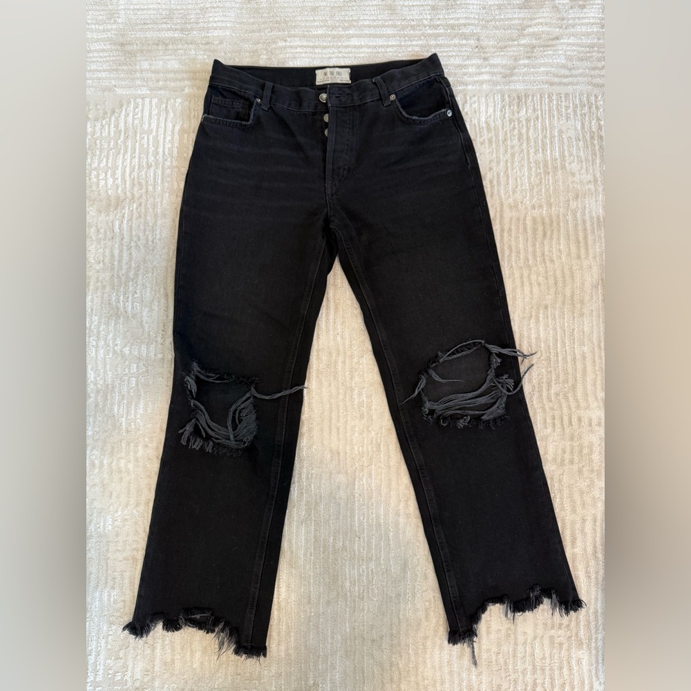 We The Free Black Distressed Jeans